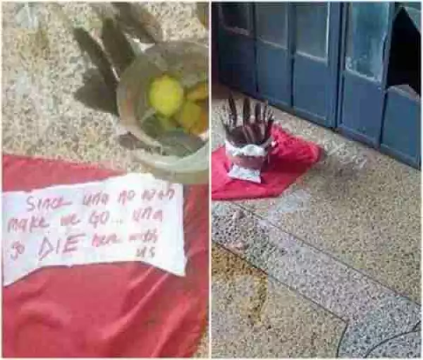 Students Place ‘Charms’ In Front Of Lecturers Office In UNN
